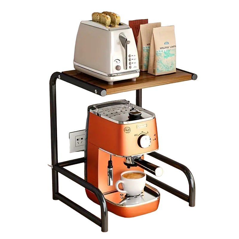 Estante multifuncional para microondas - Organizador de cocina y soporte para horno - Negro