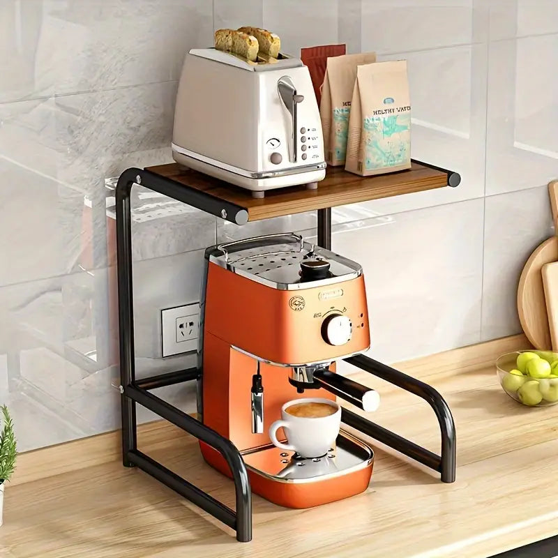 Estante multifuncional para microondas - Organizador de cocina y soporte para horno - Negro