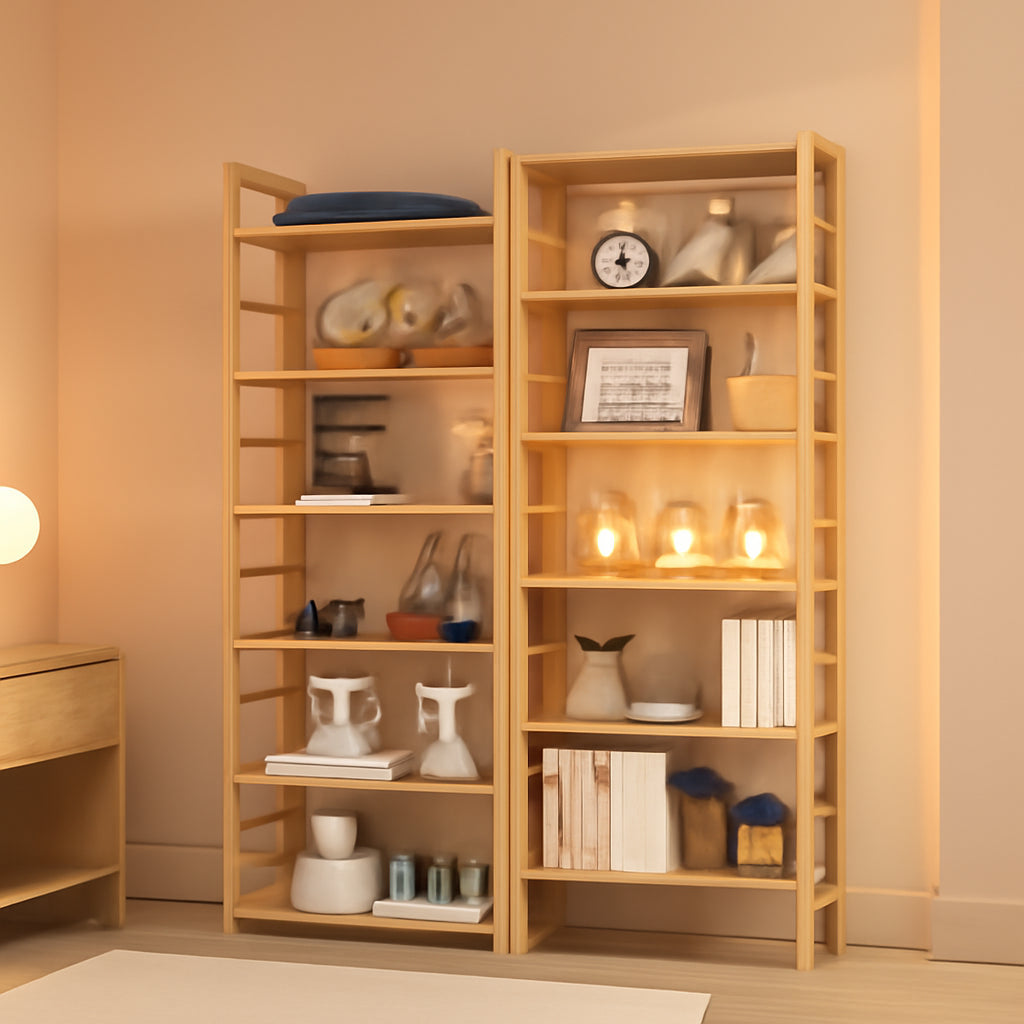 Estantería de bambú de 1,8 m de alto para el hogar, la oficina y la sala de estar.