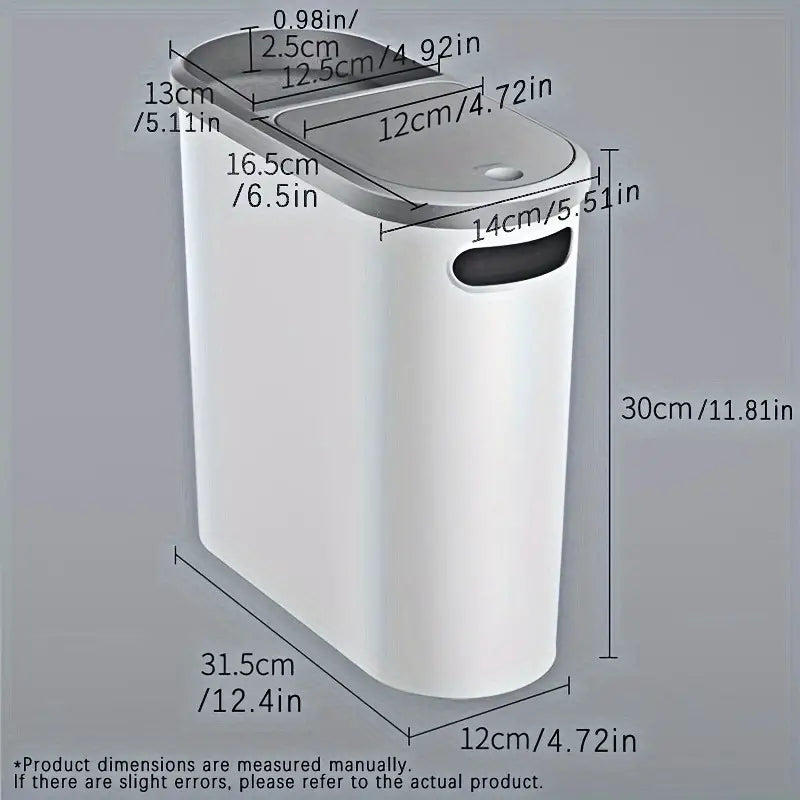 1pc Bathroom Trash Can with Lid