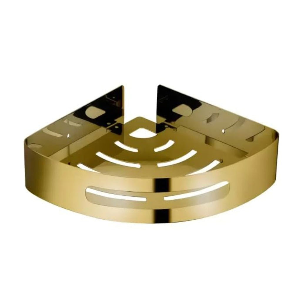 FOSSA Premium Stainless Steel Bathroom Corner Rack, Bathroom Shelf and Rack Stand for Kitchen, Bathroom Steel Corner Wall-Mounted, Bathroom Accessories (Chrome Finish) (Gold)