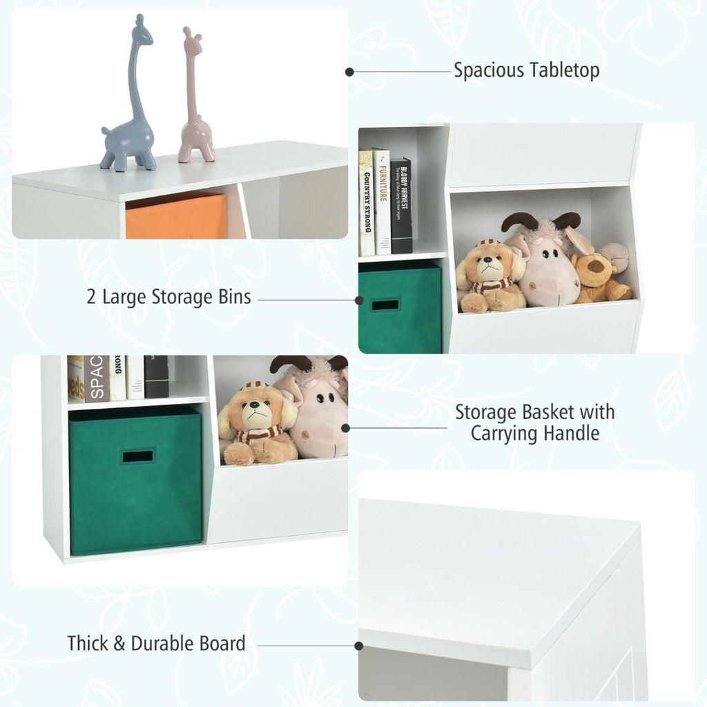 NNECW Kids Toy Storage with 2 Baskets for Kids Room