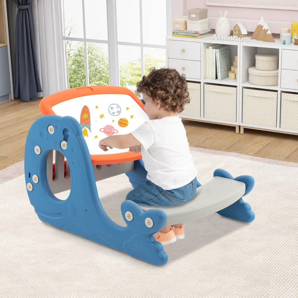 NNECW Convertible Kids Activity Table Set with Whiteboard for Kids