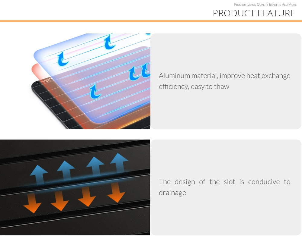 Bandeja mágica de descongelación rápida, tabla de cortar para descongelar, descongelar alimentos, frutas, filetes, carne y mariscos rápidamente, utensilios de cocina.
