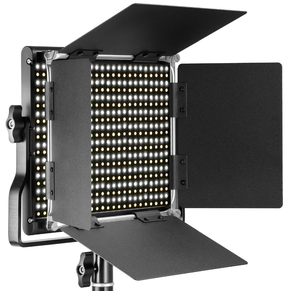 4 Pieces Bi-Color 660 LED Video Light and Stand Kit: Dimmable Light with U Bracket and Light Stand for Studio Photography
