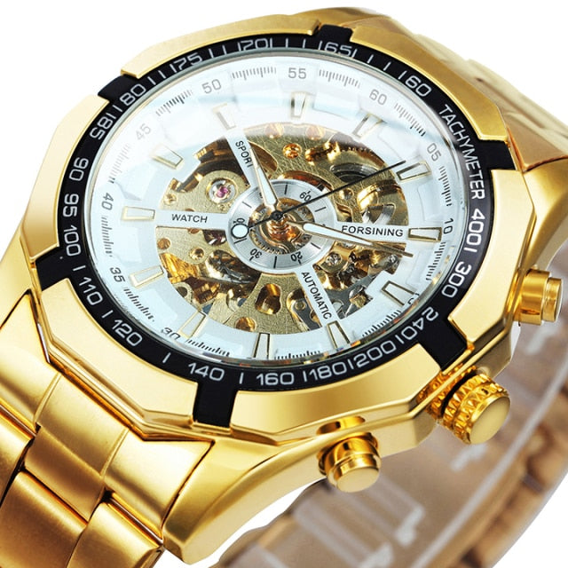 Watch Men Skeleton Automatic Mechanical Watch Gold Skeleton Vintage Man Watch Mens Watches