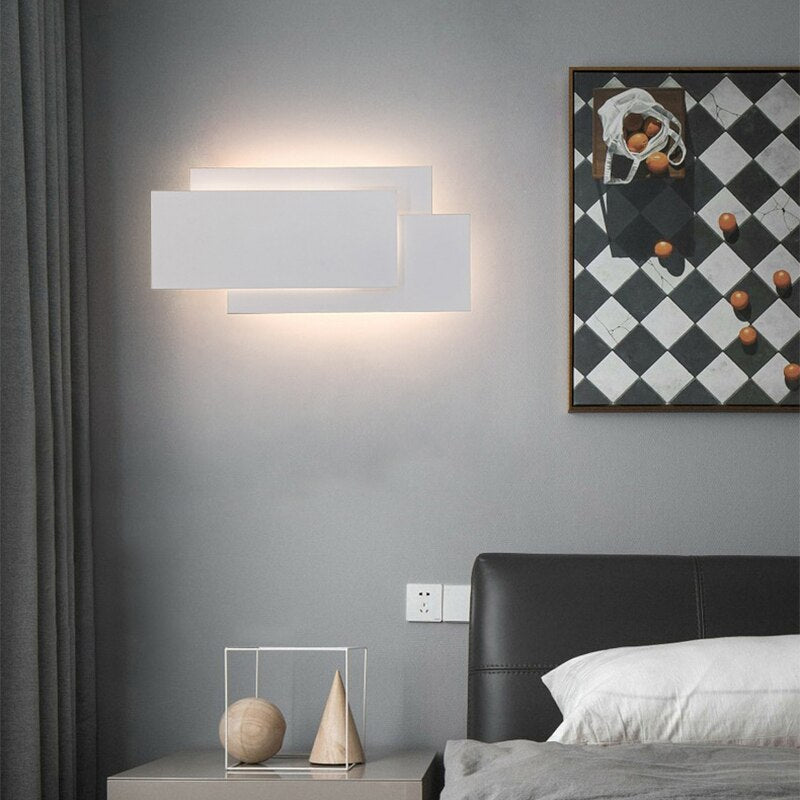 Lámpara de pared LED de creatividad moderna, apliques de aluminio acrílico Simplicity, iluminación interior para dormitorio, mesita de noche, sala de estar, cocina, pasillo