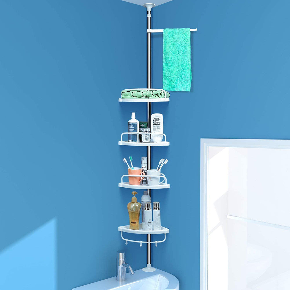 Telescopic bathroom shelf