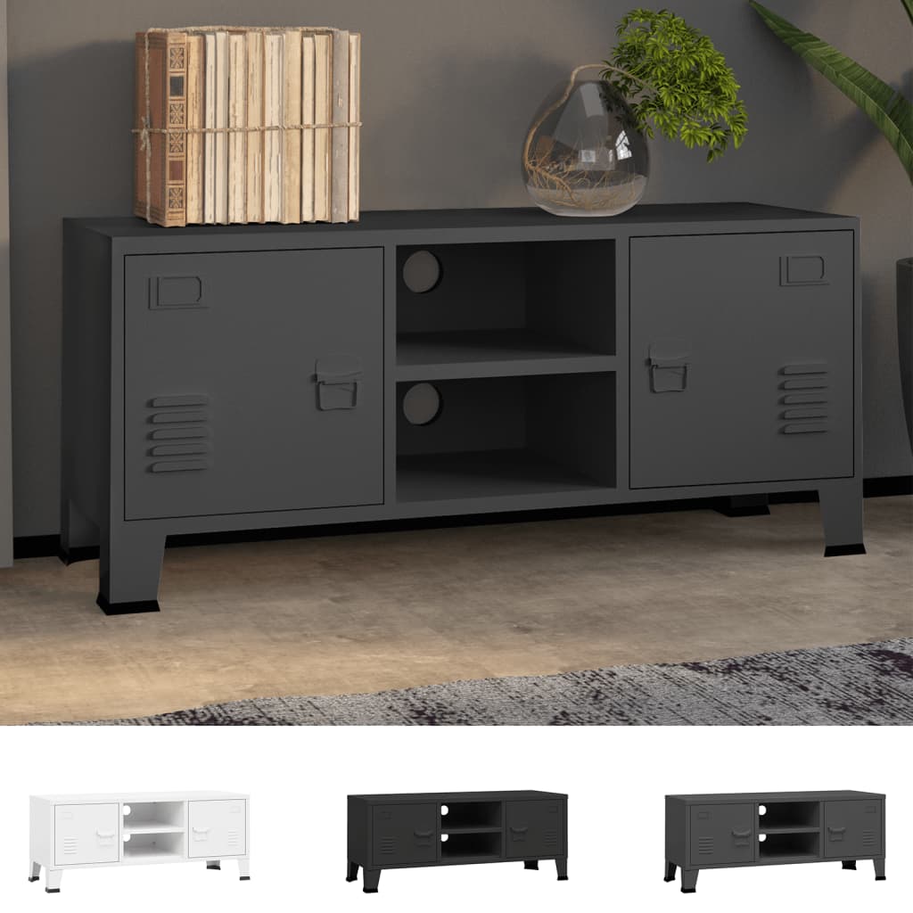 vidaXL TV Stand TV Console Sideboard TV Unit Home Media Unit Cupboard Metal